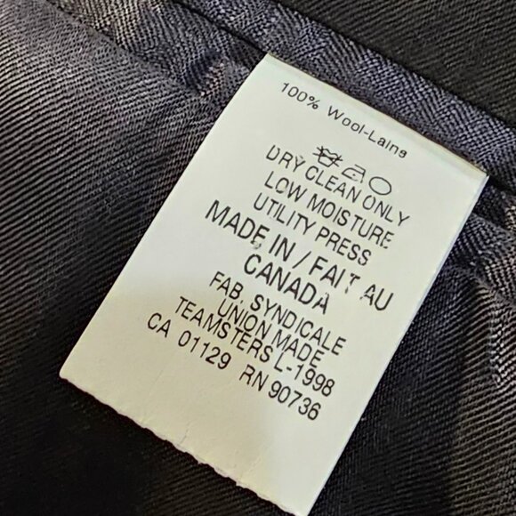 Ralph Lauren 100% Wool Gray Striped Made in Canada Suit 46R X 38W - Picture 10 of 13